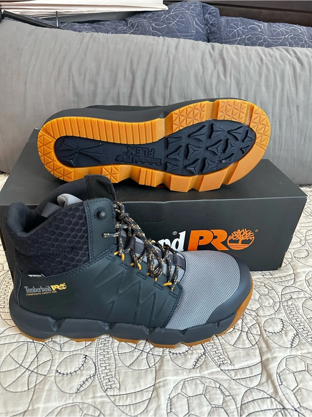 Timberland PRO Charcoal and Wheat Men's Mid-Top Work Boots